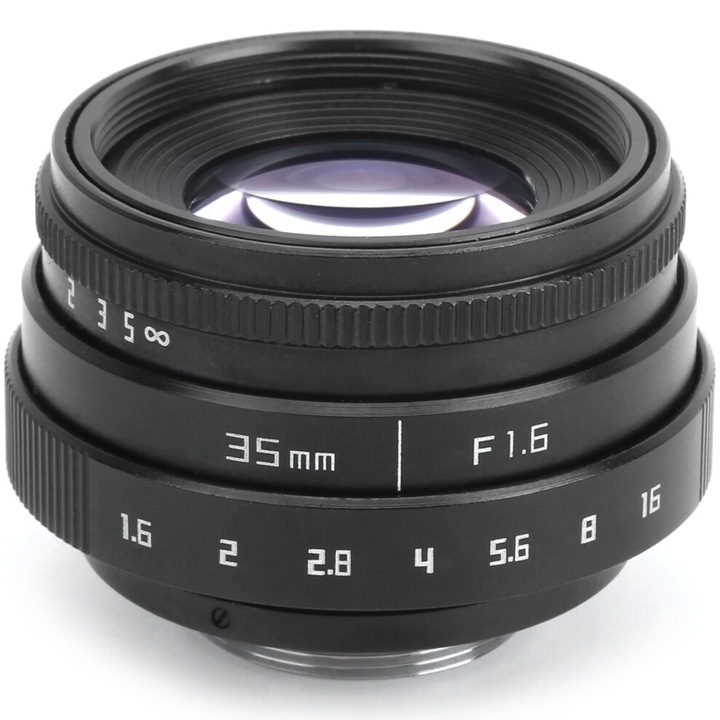 35mm F1.6 manuális objektív, C-bajonett, fekete, 37mm