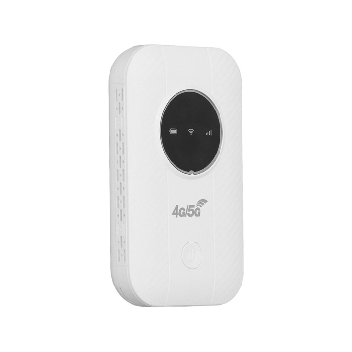 Modem router 4G 5G, hotspot 300Mbps, fehér, 2100mAh, 10 eszköz