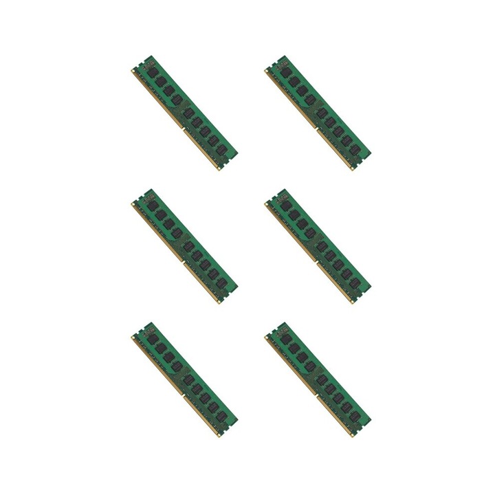 6 db szerver RAM memória készlet 4GB DDR3 ECC 1333MHz 240pin zöld 10x3x1cm