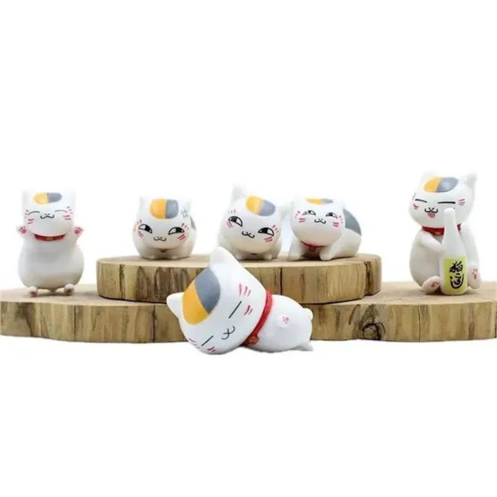 6 db-os mini PVC macska figura készlet, többszínű, 5.5cm