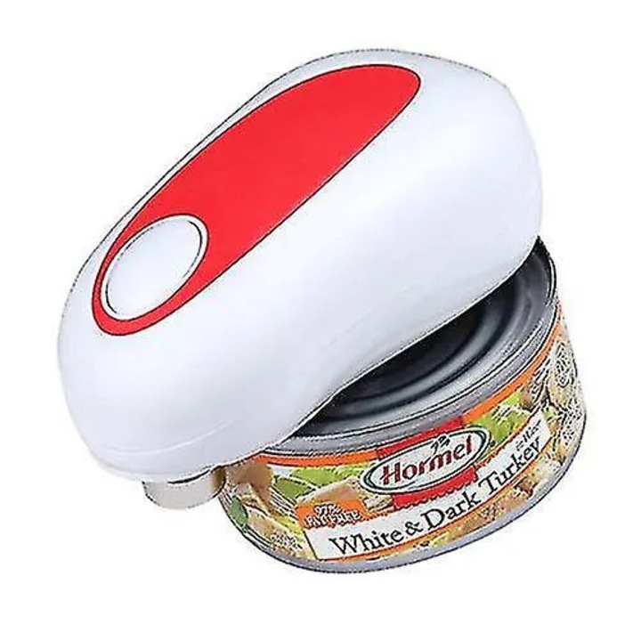 Ergonomikus elektromos konzervnyitó, fehér, automata, sima élű szélűlűl