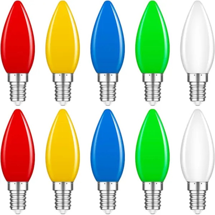 10 db E14 többszínű LED izzó készlet 1W 220-240V