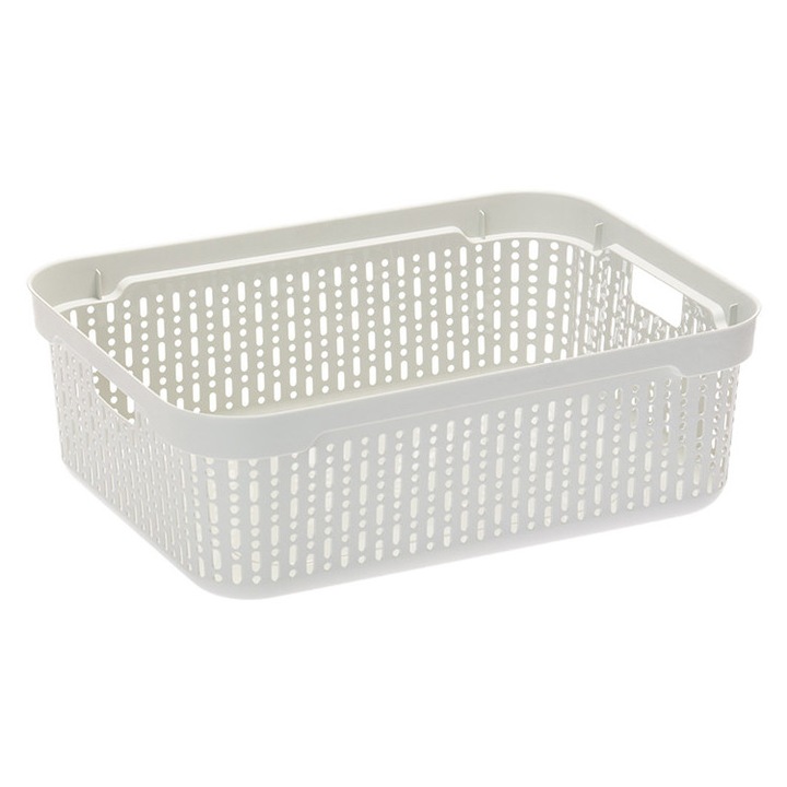 Cos plastic alb 18x12x6cm, compact, rezistent