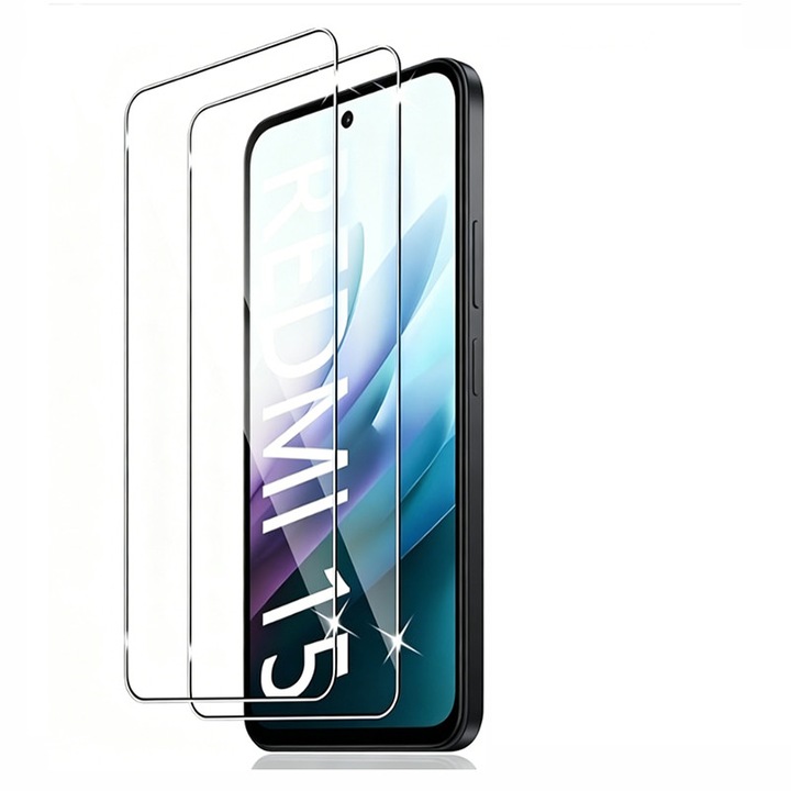 Folie protectie ecran sticla securizata 9H, 0.33mm, transparenta, set 2 buc, pentru Xiaomi 15