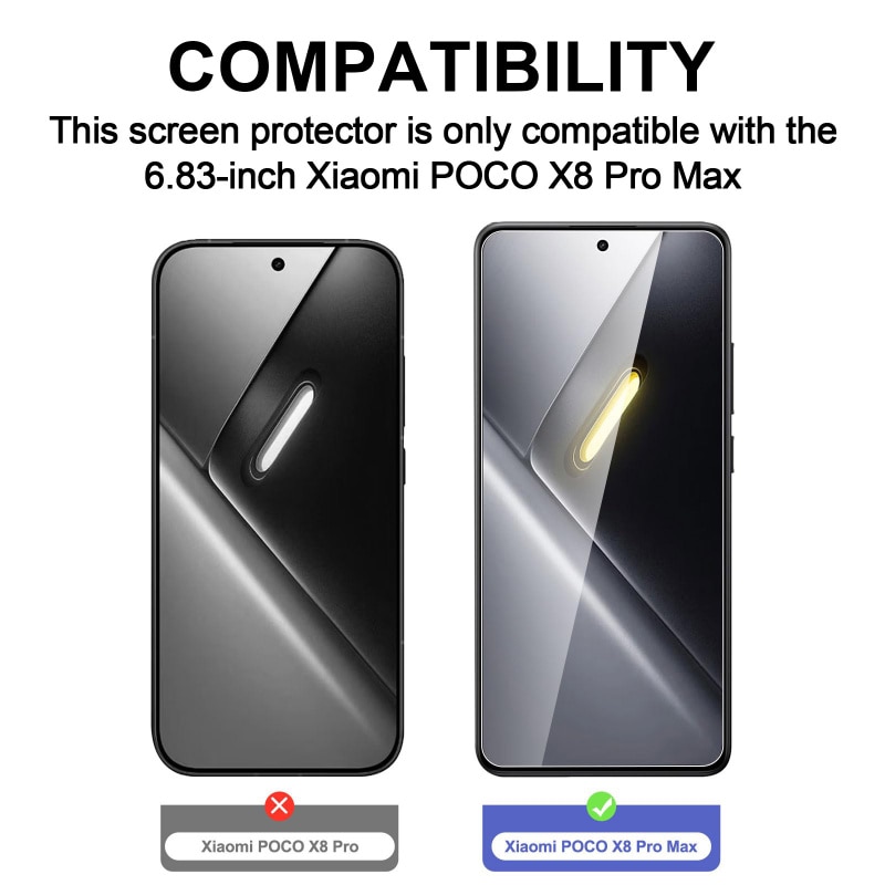 Folie protectie ecran sticla securizata 9H, 2 bucati, transparenta, 0.18mm, pentru Xiaomi Poco X8 Pro Max