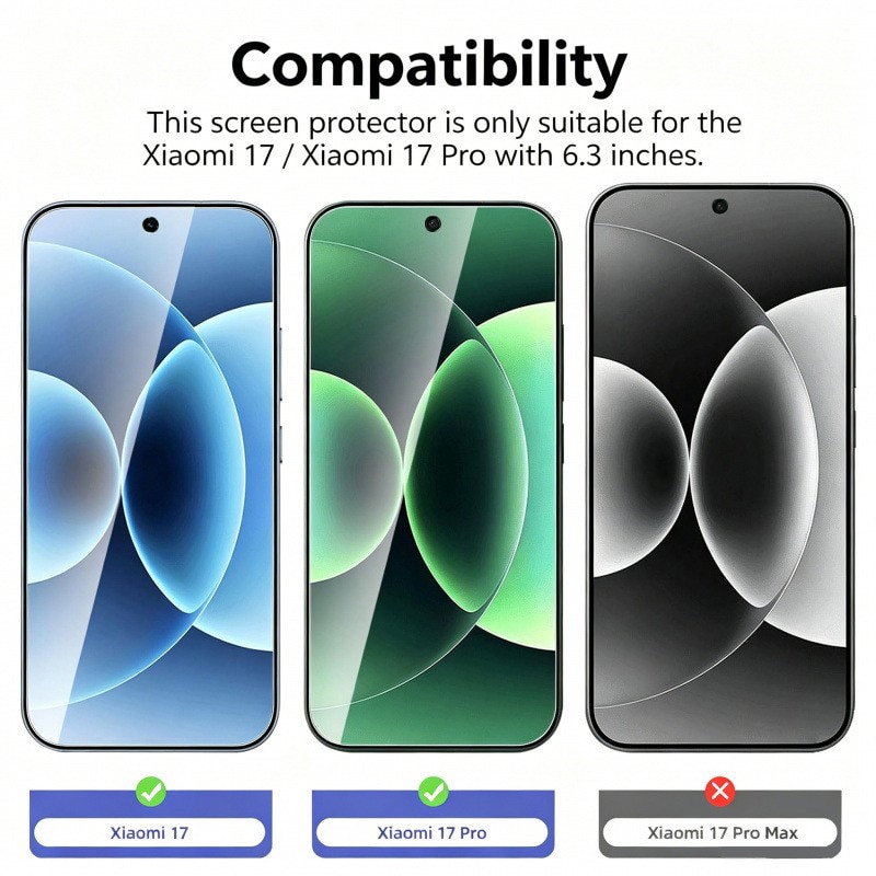 Folie protectie ecran sticla securizata 9H pentru Xiaomi 17 17 Pro transparent 0.18mm set 2 buc