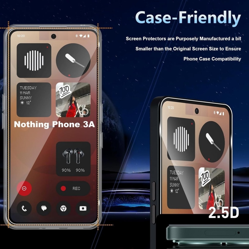 Set 2 folii sticla securizata pentru Nothing Phone 3A 3A Pro, transparent, 0.33mm, 9H, antiamprenta, antisoc