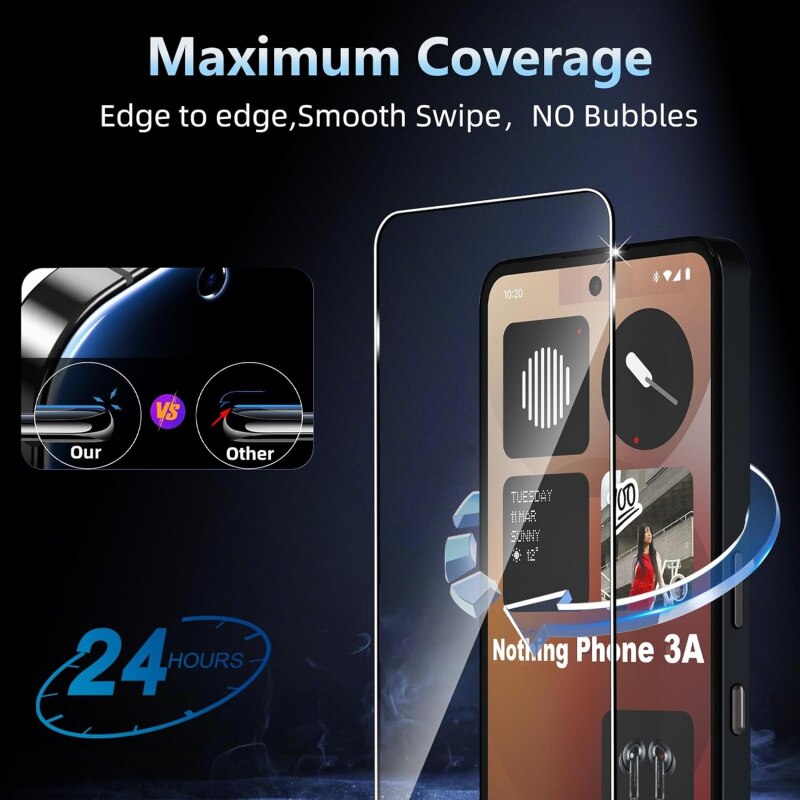 Set 2 folii sticla securizata pentru Nothing Phone 3A 3A Pro, transparent, 0.33mm, 9H, antiamprenta, antisoc