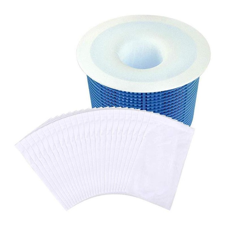 Set 10 saci filtru pentru skimmer piscina, material netesut, reutilizabil