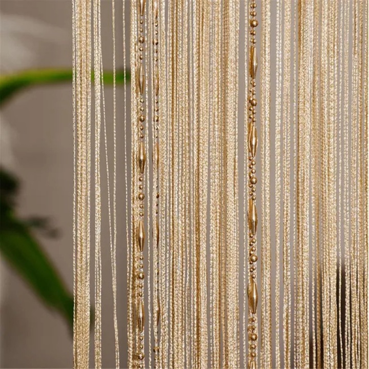 Perdea din margele, 100x200cm, bej, separatoare camera, anti-insecte