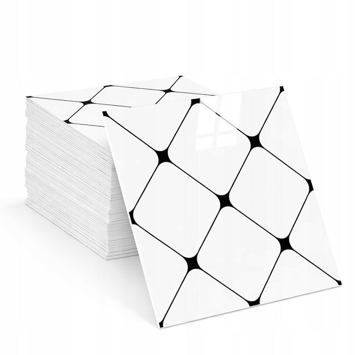 Dekoratív öntapadós lapok, márványutánzat, 10 db-os szett, PVC, 30x30cm, fehér