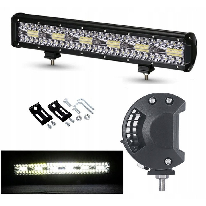 LED munkalámpa 360W, 36000 lm, hideg fehér, 44x7.9x6.2cm, szerelőkészlet