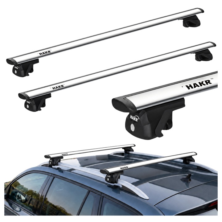 Bare transversale universale Hakr aluminiu 74x29mm gri set 2 buc Mitsubishi Outlander 2006-2012
