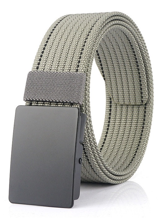 Férfi vászon övek - Nylon öv - Teljesen állítható hétköznapi öv és csat, szürke