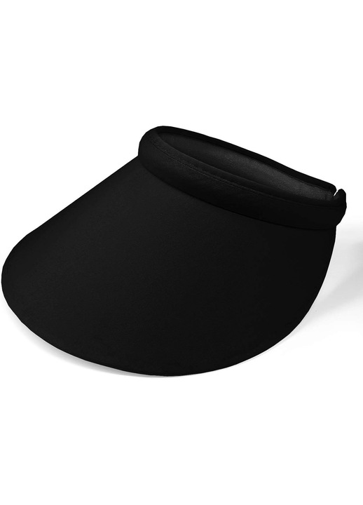 Viziera dama HERUSI, protectie UV, negru, reglabil, 5.5x10x4cm