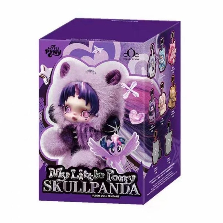 SKULLPANDA × My Little Pony plüssjáték, POP MART, aranyos kulcstartó, táska medál, véletlenszerű termék egyedi dobozban, 16 cm