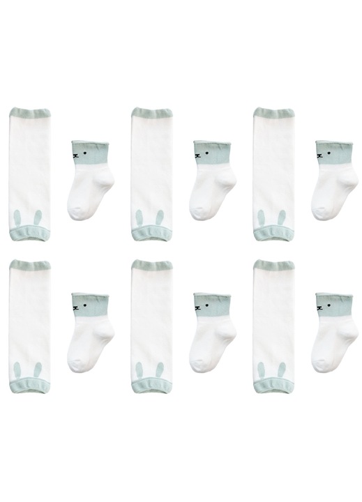 3 set genunchiere bebelusi marimea S, sosete antiderapante pentru tarat, protectie cot genunchi bumbac cu desene animate pentru bebelusi