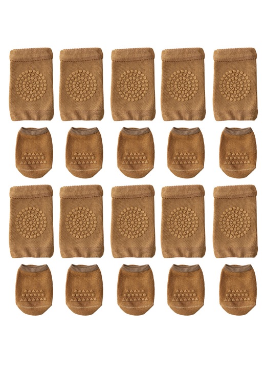 Set 5 perechi sosete antiderapante pentru bebelusi unisex si genunchiere antiderapante pentru tarat bebelusi