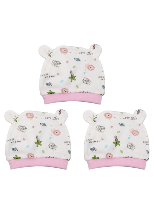 Set 3 caciuli copii Herusi bumbac multicolor 15x13cm