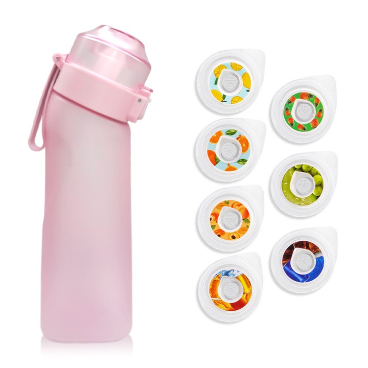 Sticla sport HERUSI 650ml cu aroma fructe si capac etans transparent