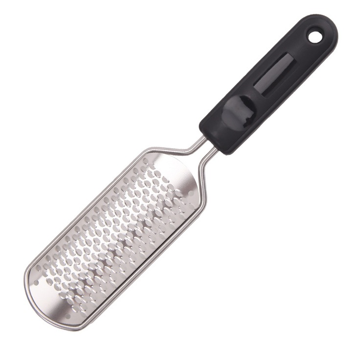 HERUSI lábreszelő, rozsdamentes acél, fekete, ergonomikus