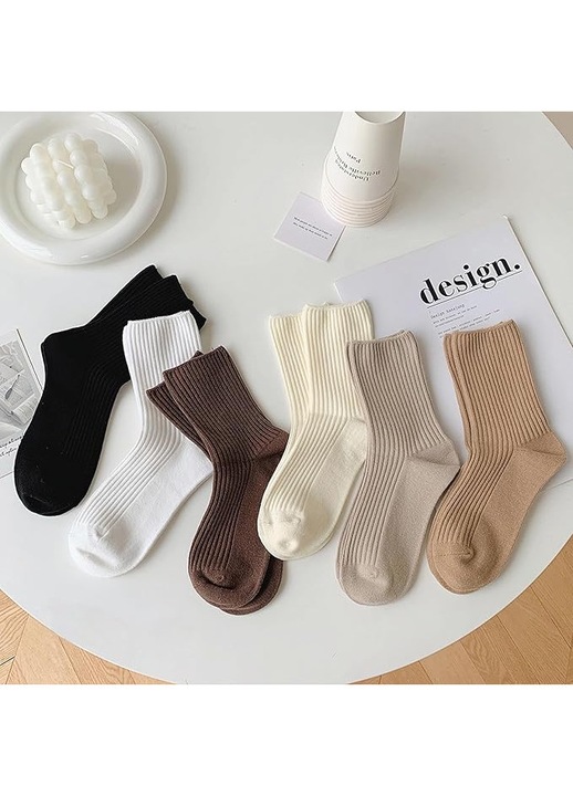 6 perechi de sosete dragute de dama tip barca, sosete casual din bumbac, sosete sport unisex