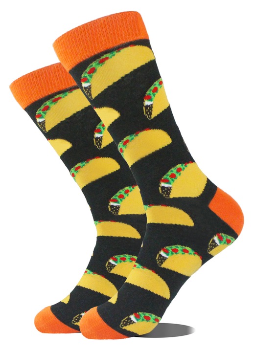 Sosete tip wrap de hamburger, unisex, amuzante si inedite, perfecte pentru cadouri de Ziua Recunostintei si Craciun.