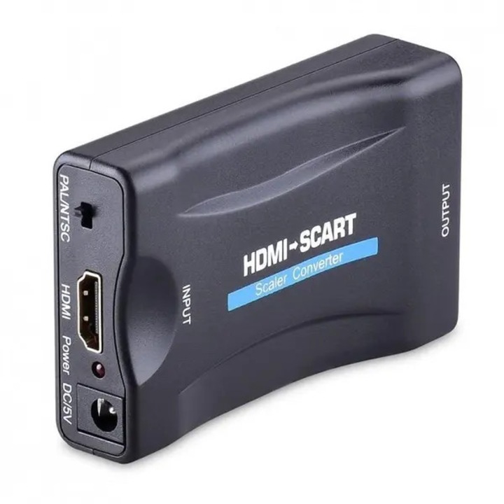 HDMI-SCART átalakító Herusi fekete 88x58x26mm