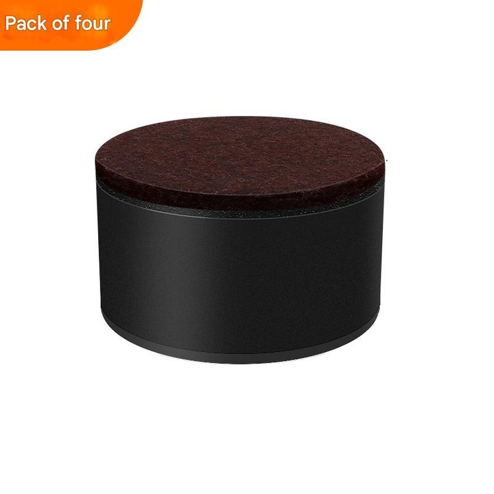 Set 4 Ridicatoare Mobilier Herusi, Otel Carbon, Negru, 6x6x3cm