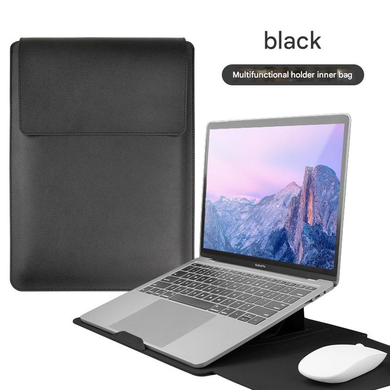Geanta laptop HERUSI 4-in-1 piele impermeabila negru universala