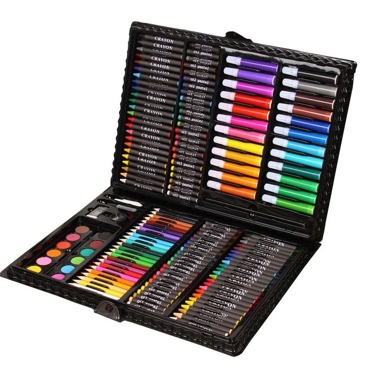 Комплект за рисуване и чертане Herusi 168 части многоцветен 38.5x30x4см