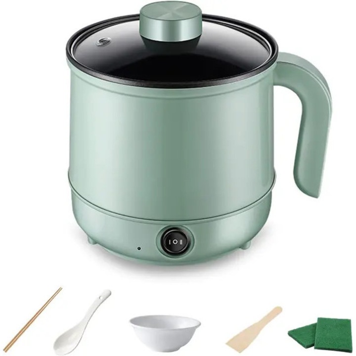 Multicooker HERUSI 1.7L verde 18x16cm portabil multifunctional