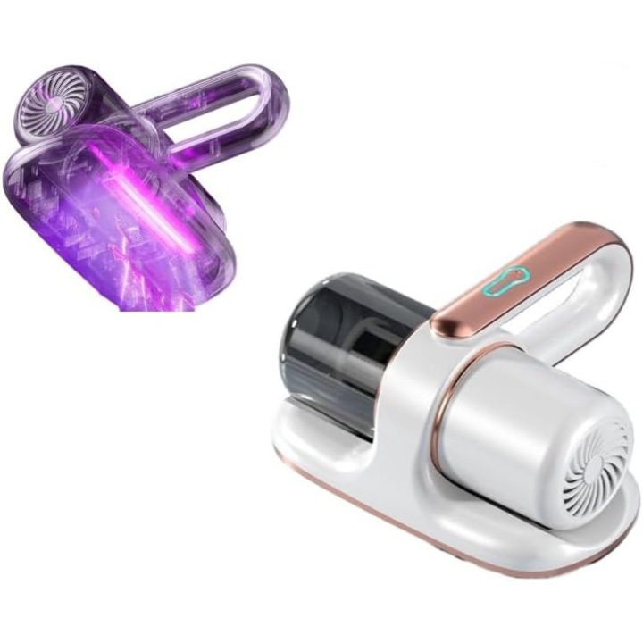 Aspirator HERUSI pentru saltea cu lampa UV, fara fir, 258x128x118mm, alb