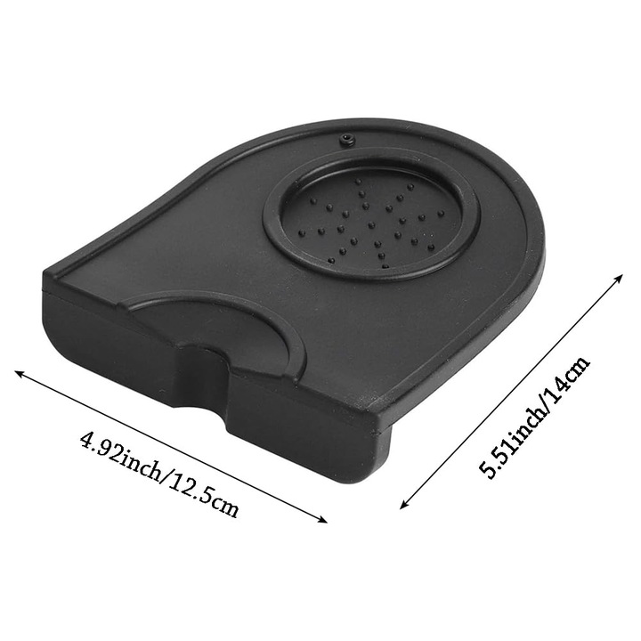 HERUSI szilikon kávé alátét 12.5x14x0.6cm csúszásmentes tolltartóval, fekete