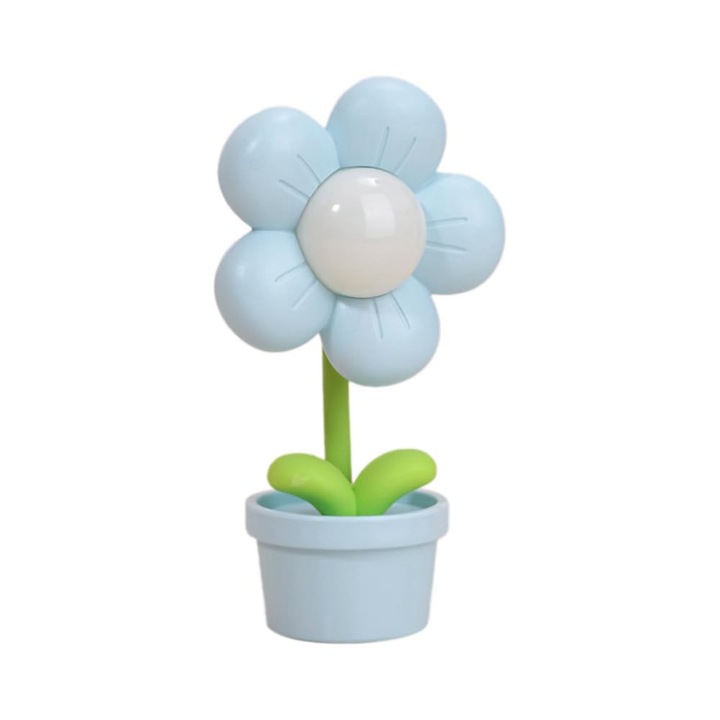 Lampa de veghe copii Herusi floare albastra reglabila 1x baterie