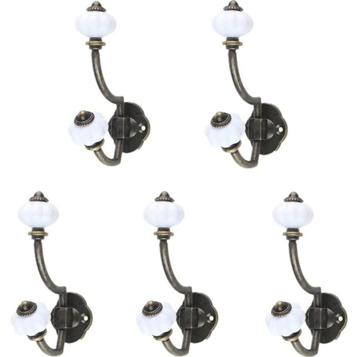 Set 5 cuiere HERUSI zinc ceramic alb 13x4.5cm