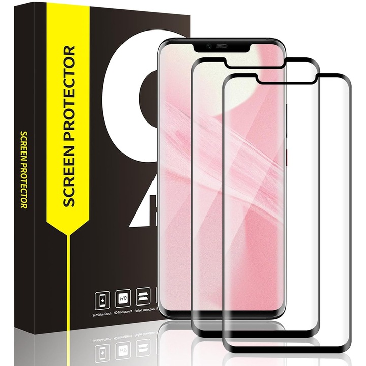 Set 2 folii sticla securizata Huawei Mate 20 Pro, transparent, 157.8x72.3x8.6mm