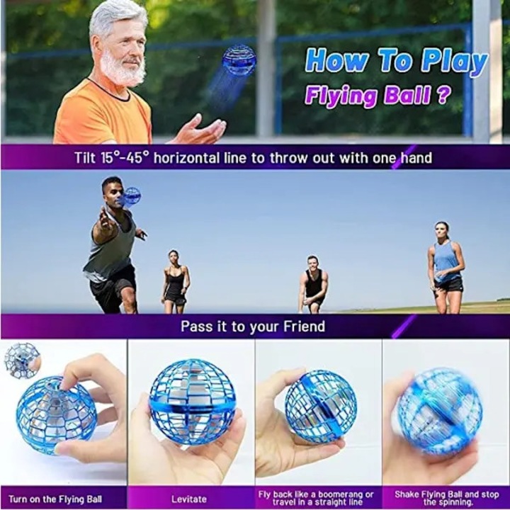 Интерактивна летяща топка, бумеранг топка с ръчно управление, 8.65x8.65x8.65cm, син цвят