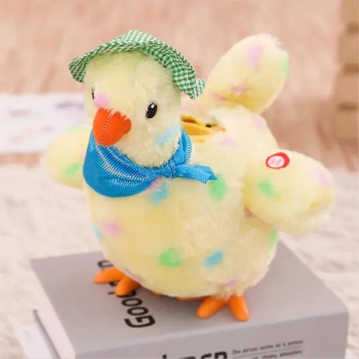 Táncoló és éneklő plüss csirke, sárga, 28cm