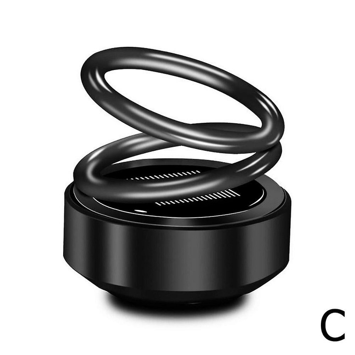 Forgó napelemes autóillatosító 360 fokos fekete 6.4x6.1cm szett