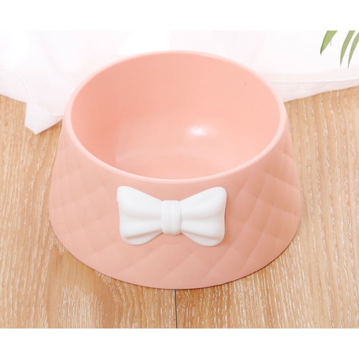 Színes macaron műanyag tál kisállatoknak, macskatál, kutyatál - (1 db - rózsaszín), tál alja 18 * 1, tál szája 5 * 8 cm