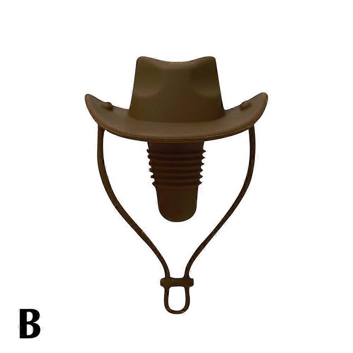 Dugó borosüveg szilikon cowboy kalap piros 9x6.2cm