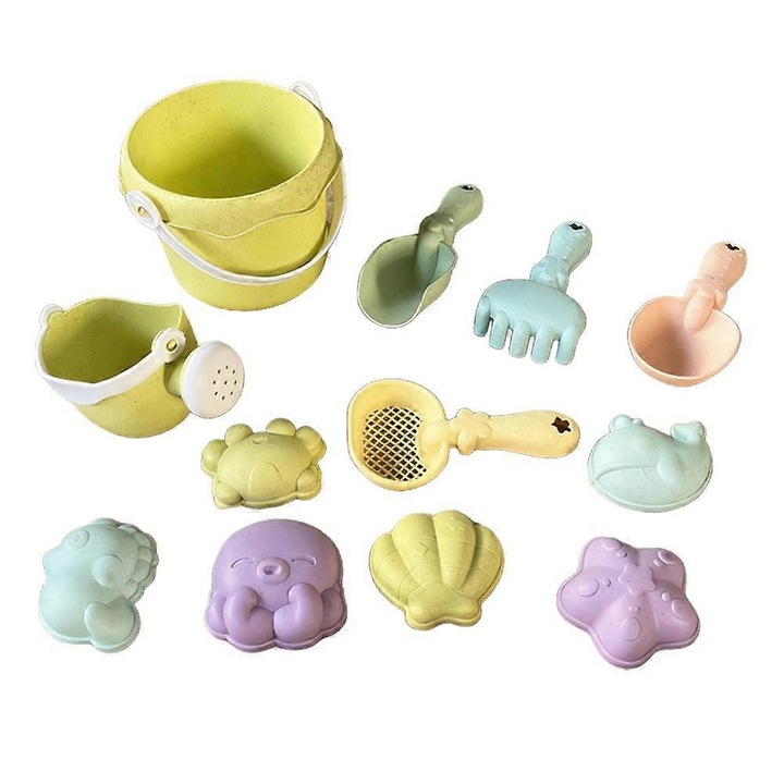 Комплект играчки за плаж 12 части пластмаса многоцветен 18x13x13см