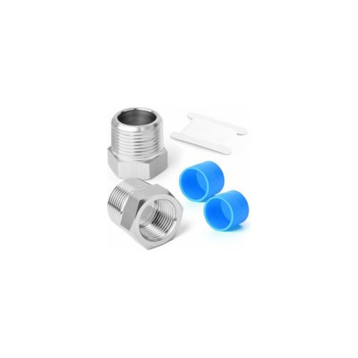2 darabos készlet, BSP menetes, hatlapfejű, rozsdamentes acél redukció 1/4"-ről 3/8"-ra
