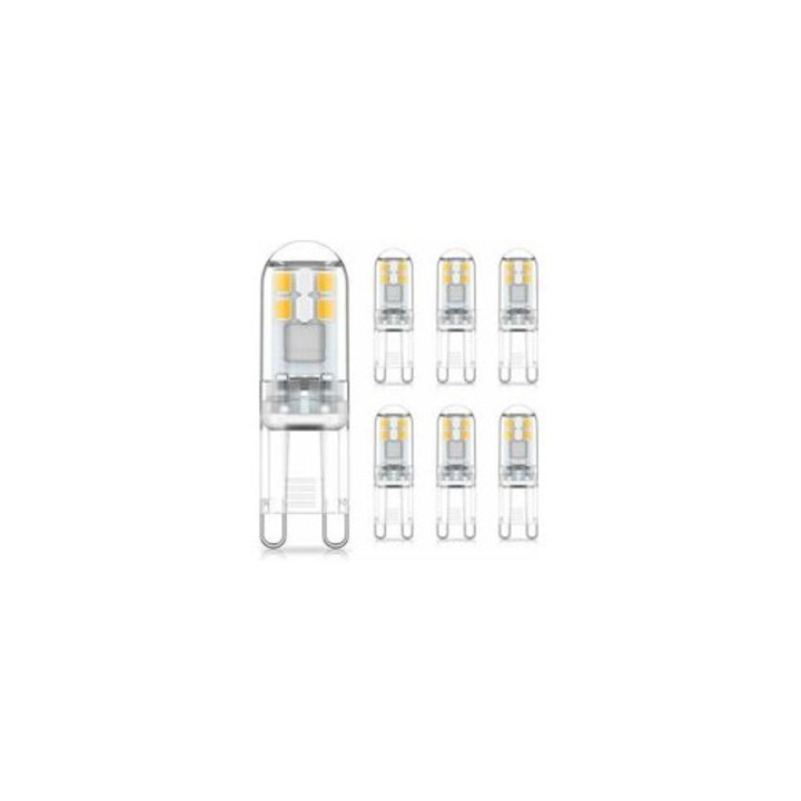 6 db G9 LED izzó készlet 1.5W 4000K Természetes Fehér 14x46mm Nem szabályozható