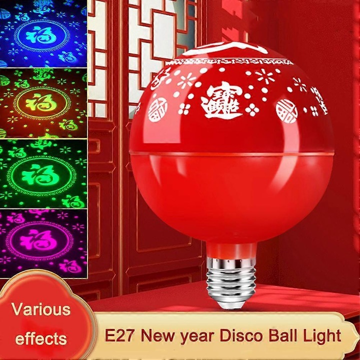 Lampa ambientala LED RGB multicolora E27 11x14cm
