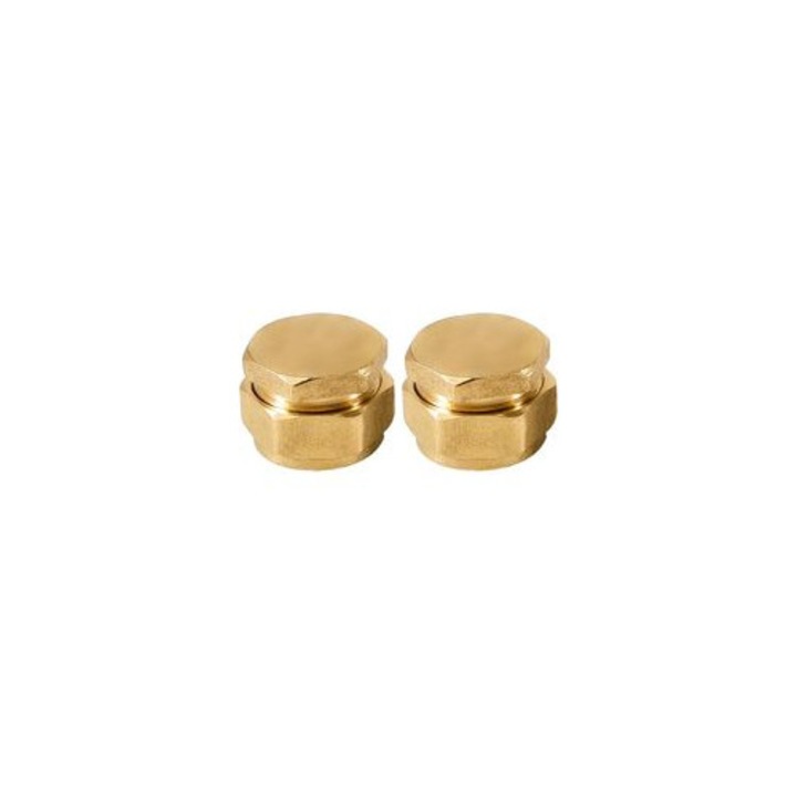 2 db menetes csatlakozó kupak készlet, sárgaréz, 16x2mm, alumínium kompozit csőhöz