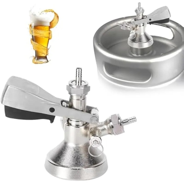 Robinet bere inox cu supapa siguranta si conexiune G5/8, alama cromata