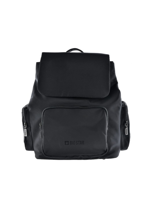 Big Star LL574042 hátizsák, fekete textil, 33x26.5x15cm, több rekesszel