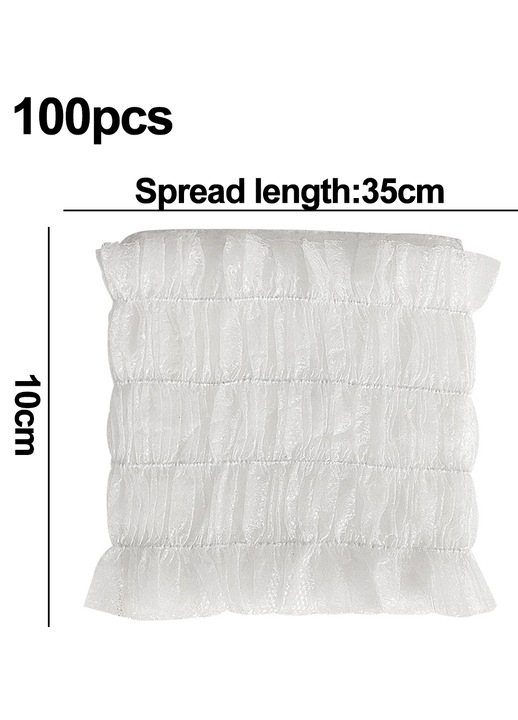 100 bentite de unica folosinta pentru tratamente faciale, bentite spa pentru cap, material moale netesut (alb)